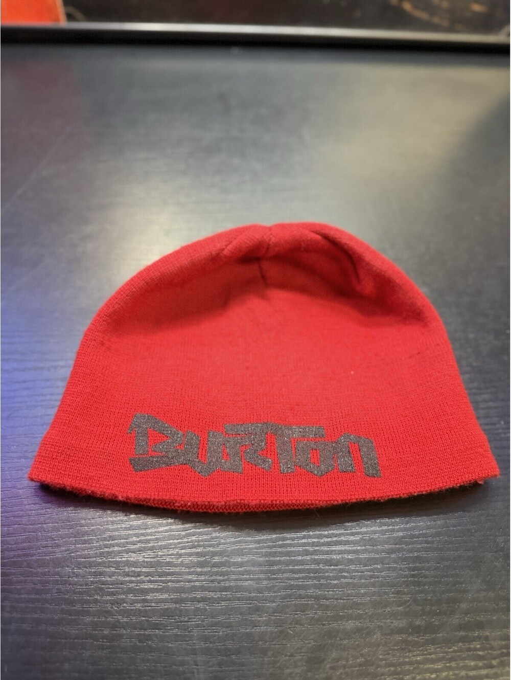 Vintage Burton Snowboards Beanie Red Black Logo Made in Canada Y2K Ski Hat